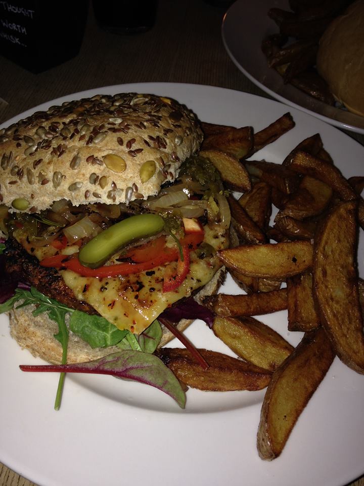 Hot Lips Veggie Burger at The Green Man in Bristol Hot Lips Veggie Burger at The Green Man in Bristol