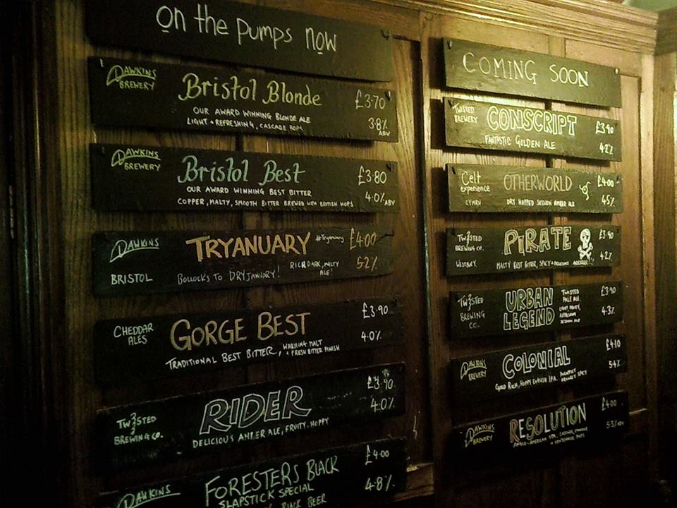 Beers Available at The Green Man in Bristol
