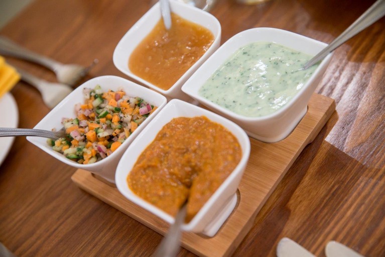 Chutney Tray at Urban Tandoor - Indian Dining in Bristol