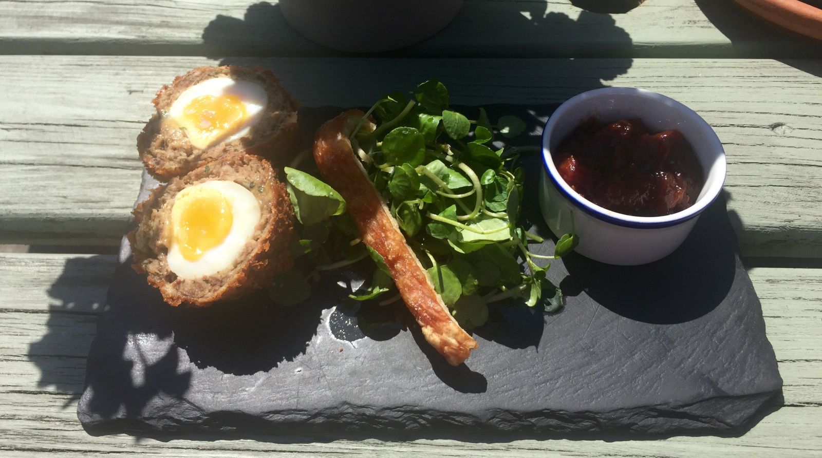 Wild Boar Scotch Egg at The Swan Hotel in Bristol Wild Boar Scotch Egg at The Swan Hotel in Bristol