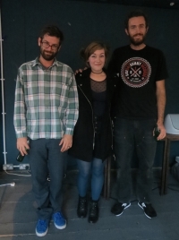 Miri Teixeira from 365Bristol with Sean and Ben from Andrew Jackson Jihad in Bristol